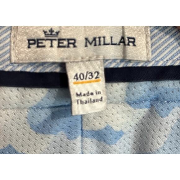 Peter Millar Crown Crafted Brown 100% Poly Pleated Men's Chino Pants Size 40/32 - Picture 5 of 6